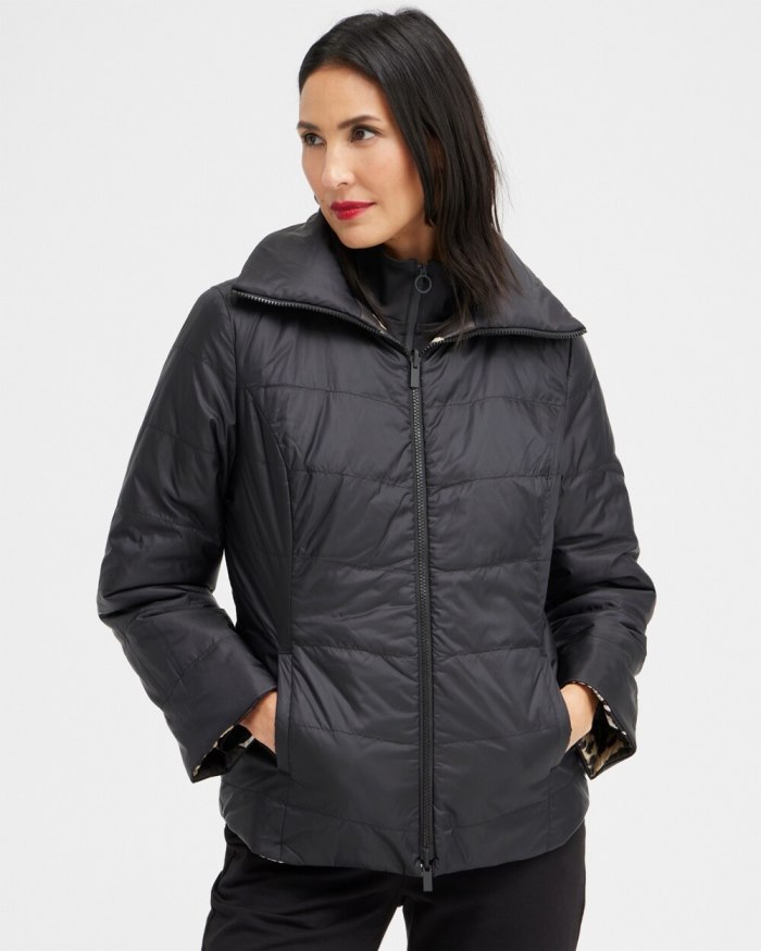 Chicos Zenergy Reversible Puffer Jacket - Black Chicos Zenergy Reversible Puffer Jacket - Black