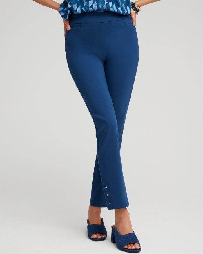 Chicos Brigitte Rivet Ankle Pants - Azores Blue Chicos Brigitte Rivet Ankle Pants - Azores Blue