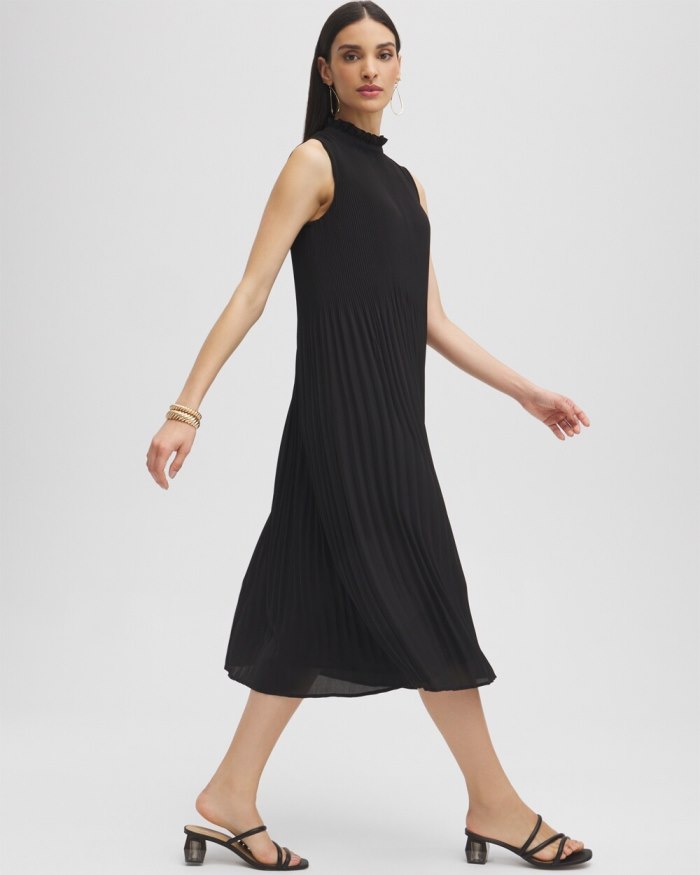 Chicos Black Label Pleat Dress - Black Chicos Black Label Pleat Dress - Black