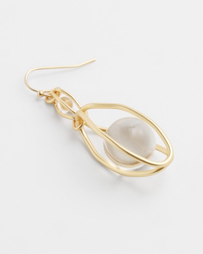 Chicos Lucite Bulb Drop Earring - Gold Chicos Lucite Bulb Drop Earring - Gold