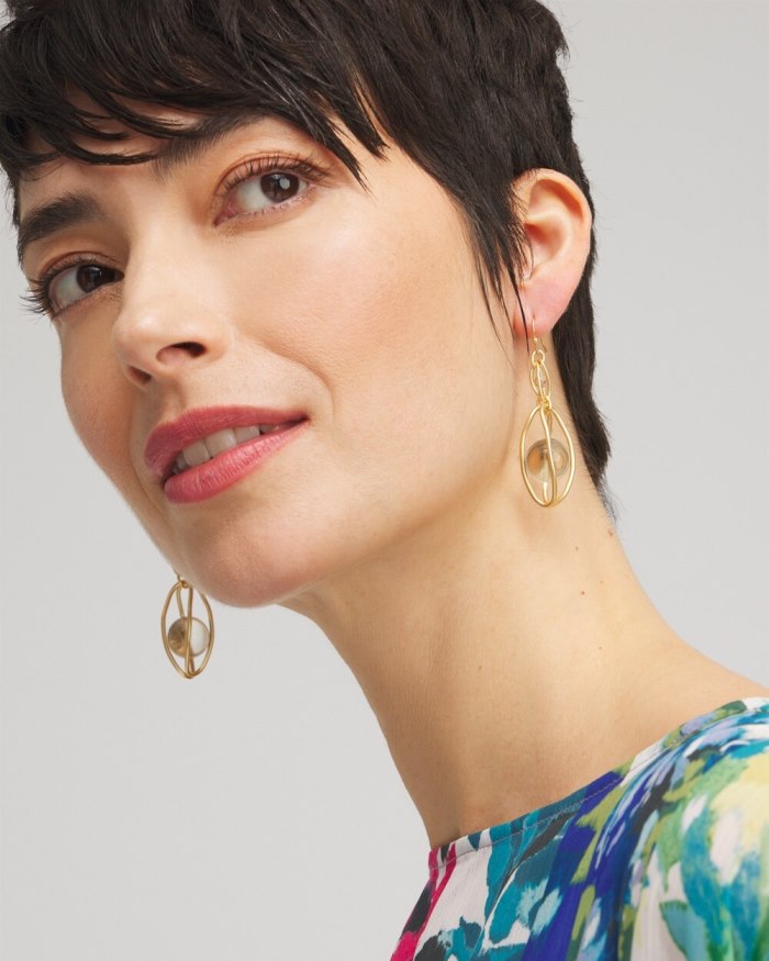 Chicos Lucite Bulb Drop Earring - Gold Chicos Lucite Bulb Drop Earring - Gold