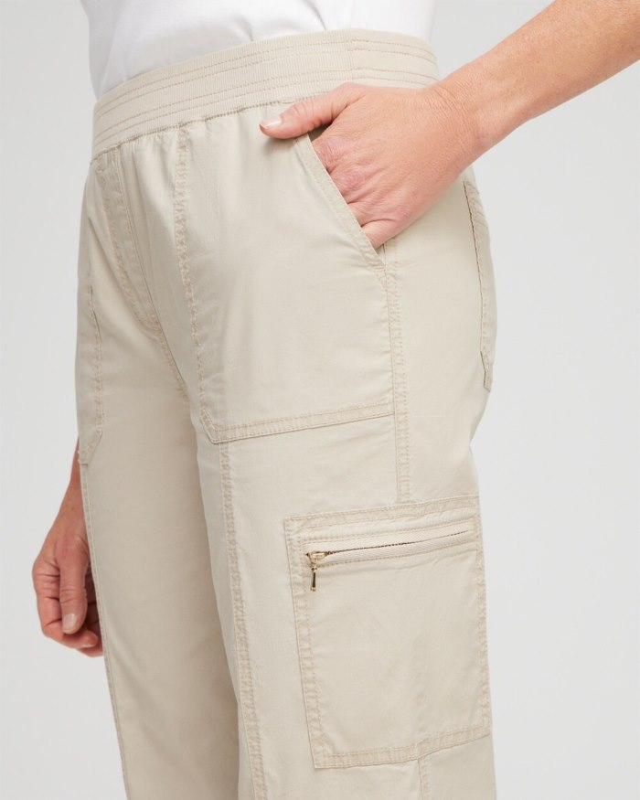 Chicos Poplin Cropped Pants - Vapor Blue Chicos Poplin Cropped Pants - Vapor Blue