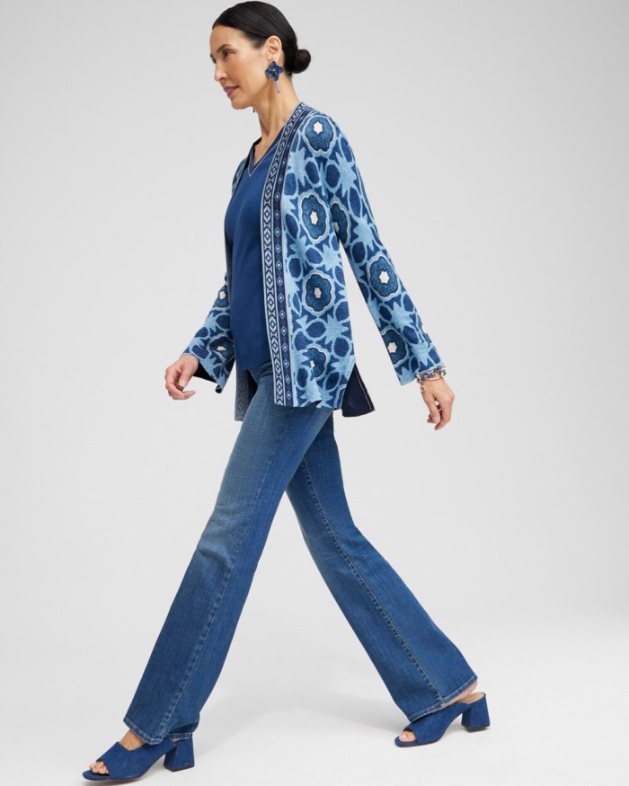 Chicos Spun Rayon Double Knit Cardigan - Classic Navy Chicos Spun Rayon Double Knit Cardigan - Classic Navy