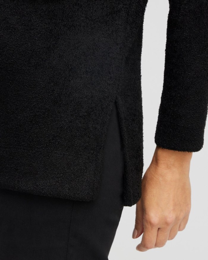 Chicos Mock Neck Tee - Black Chicos Mock Neck Tee - Black