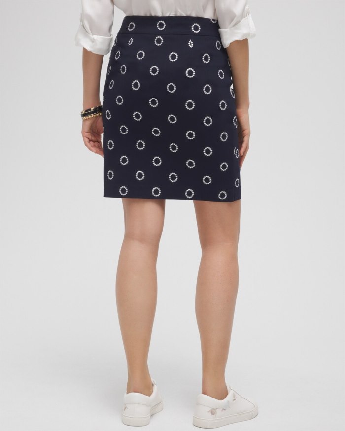 Chicos Brigitte Embroidered Skort - Ink Chicos Brigitte Embroidered Skort - Ink