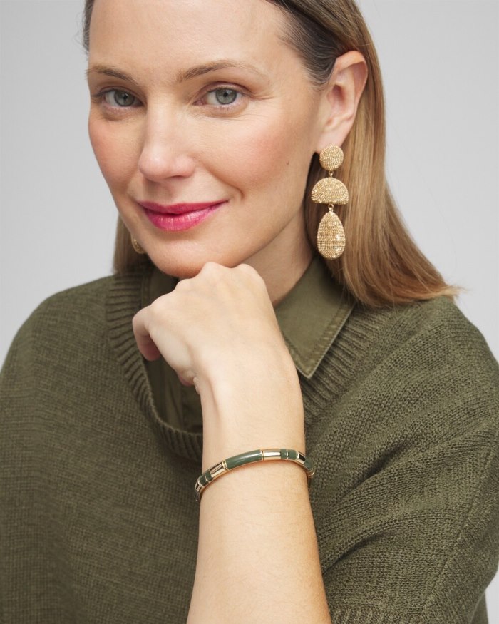 Chicos Olive Enamel Stretch Bracelet - Olive Chicos Olive Enamel Stretch Bracelet - Olive