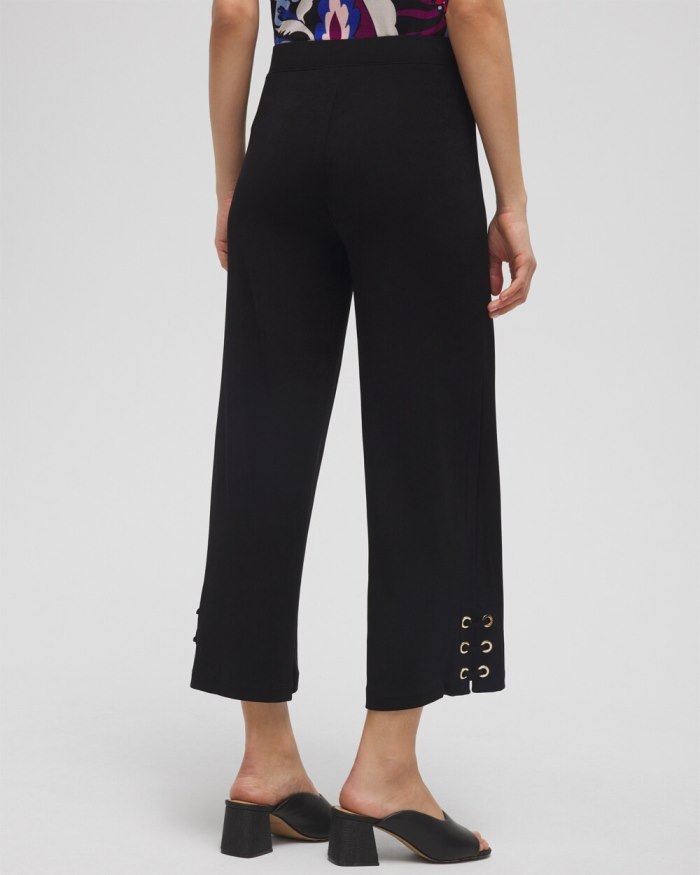 Chicos Travelers Lace Up Cropped Pants - Travelers India Ink Chicos Travelers Lace Up Cropped Pants - Travelers India Ink