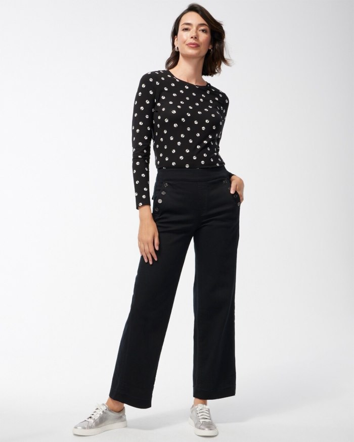 Chicos Touch of Cool Space Dot Layering Tee - Black Chicos Touch of Cool Space Dot Layering Tee - Black