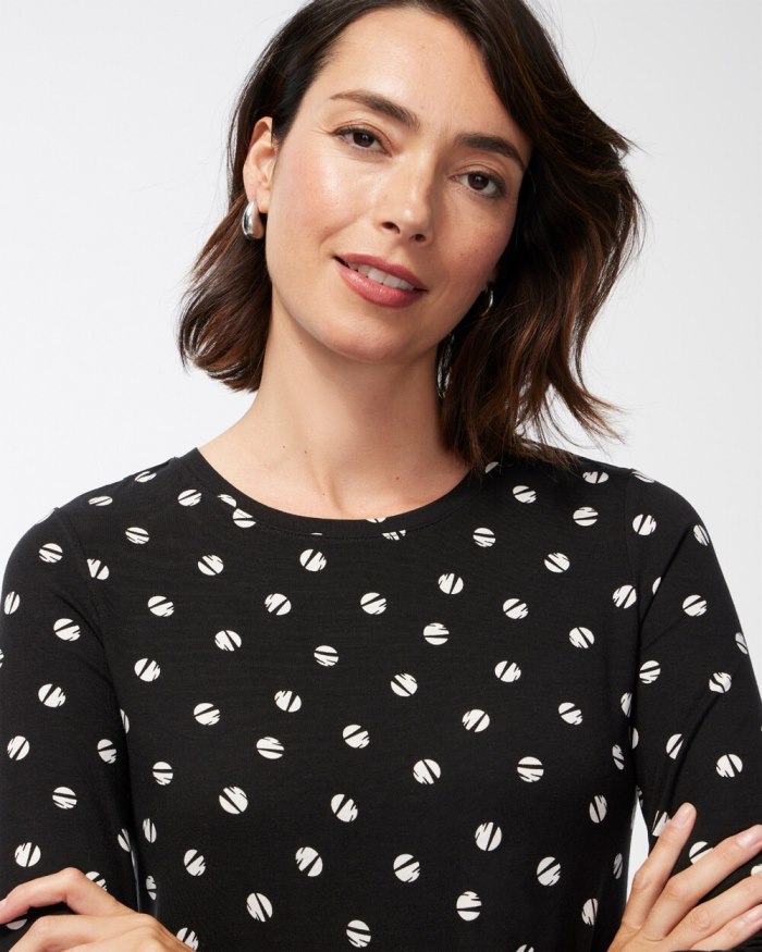 Chicos Touch of Cool Space Dot Layering Tee - Black Chicos Touch of Cool Space Dot Layering Tee - Black