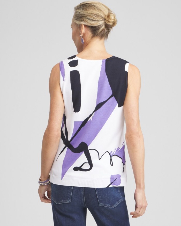 Chicos Spun Rayon Abstract Print Tank - Parisian Purple Chicos Spun Rayon Abstract Print Tank - Parisian Purple
