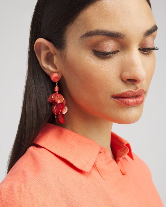Chicos No Droop Orange Shell Earrings - Nectarine Chicos No Droop Orange Shell Earrings - Nectarine