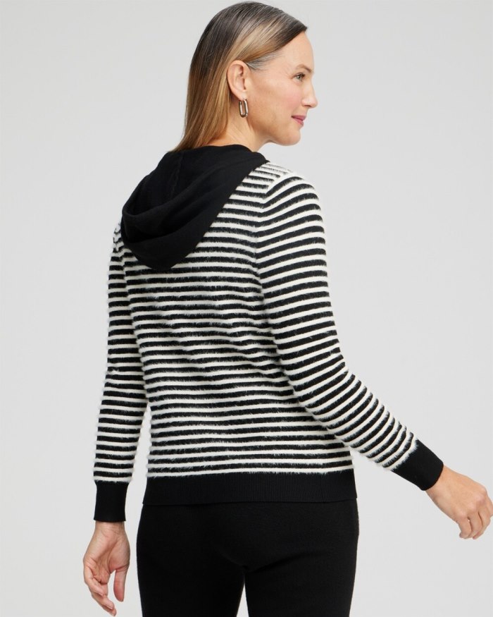 Chicos Zenergy Luxe Cashmere Blend Stripe Pullover - Black Chicos Zenergy Luxe Cashmere Blend Stripe Pullover - Black