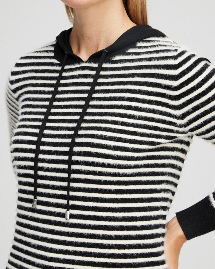 Chicos Zenergy Luxe Cashmere Blend Stripe Pullover - Black Chicos Zenergy Luxe Cashmere Blend Stripe Pullover - Black