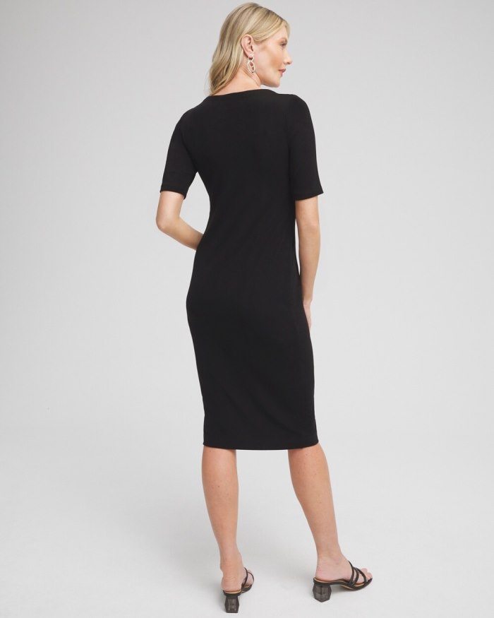 Chicos Travelers Button Detail Classic Dress - Travelers Black Chicos Travelers Button Detail Classic Dress - Travelers Black