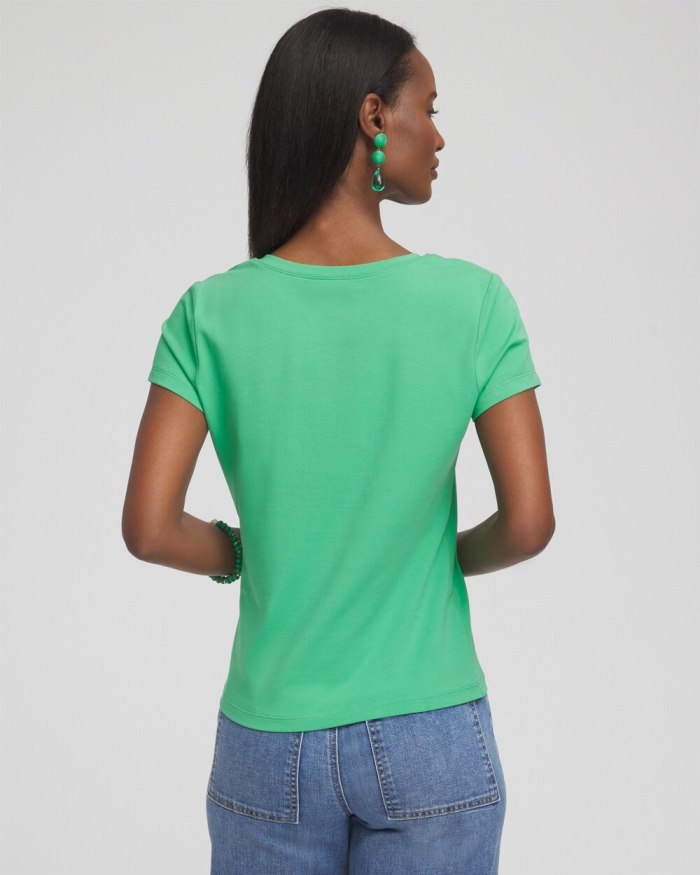 Chicos V-neck Perfect Tee - GRASSY GREEN Chicos V-neck Perfect Tee - GRASSY GREEN