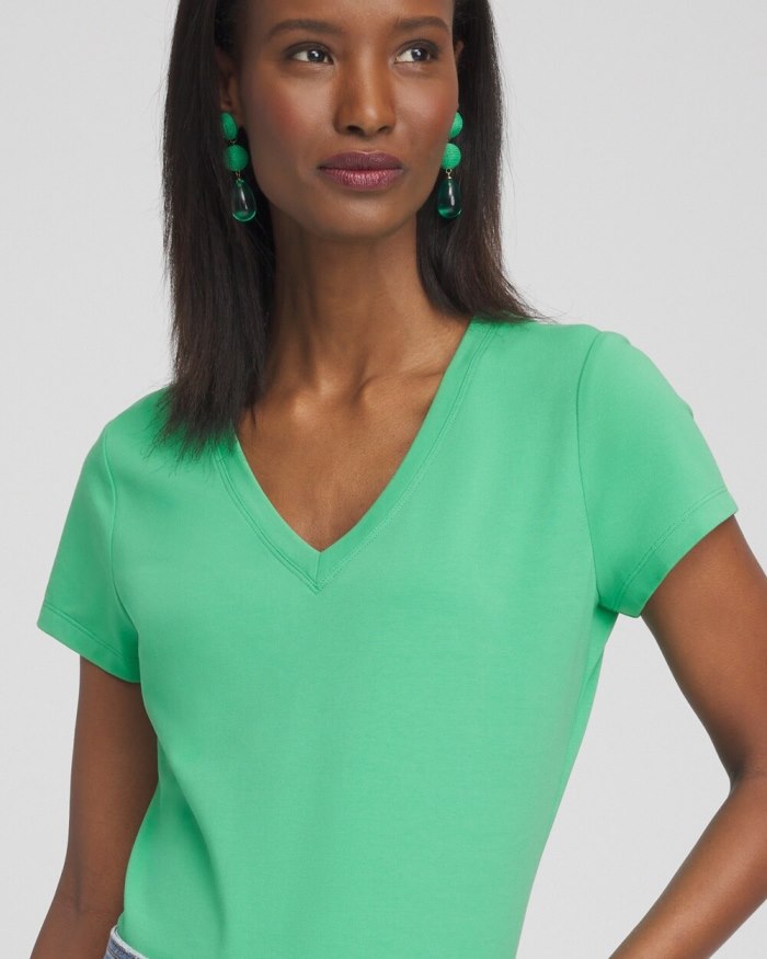 Chicos V-neck Perfect Tee - GRASSY GREEN Chicos V-neck Perfect Tee - GRASSY GREEN