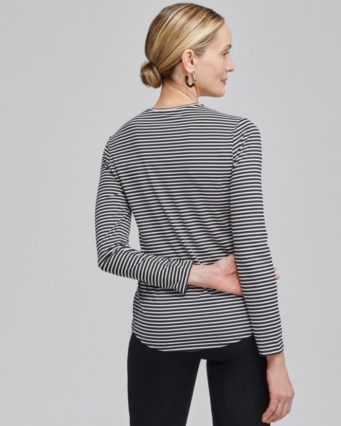 Chicos Zenergy UPF Long Sleeve Top - Tranquil Turquoise/White Chicos Zenergy UPF Long Sleeve Top - Tranquil Turquoise/White