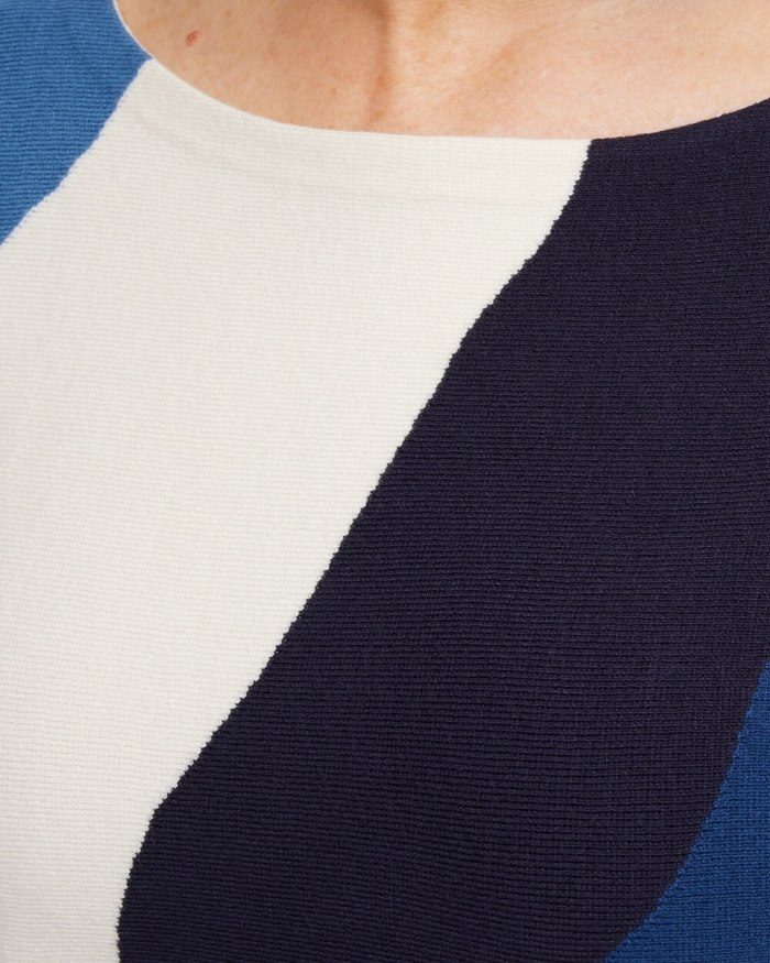 Chicos Colorblock Dolman Pullover Sweater - Azores Blue Chicos Colorblock Dolman Pullover Sweater - Azores Blue