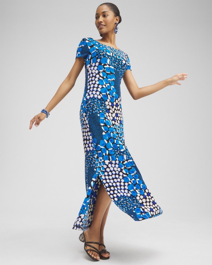 Chicos Travelers Classic Dots Maxi Dress - Intense Azure Chicos Travelers Classic Dots Maxi Dress - Intense Azure