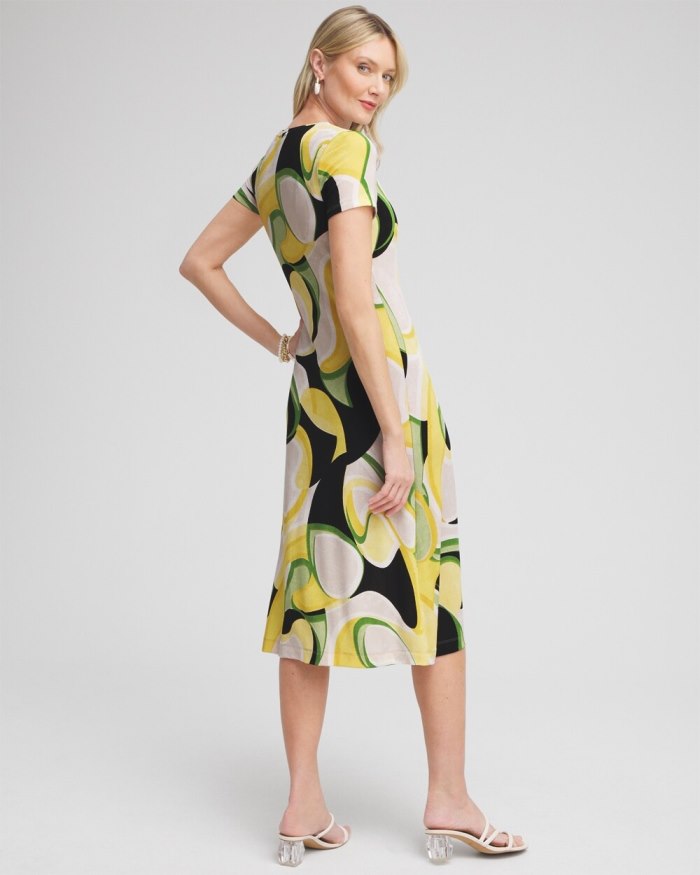 Chicos Travelers Abstract Cap Sleeve Maxi Dress - Verdant Green Chicos Travelers Abstract Cap Sleeve Maxi Dress - Verdant Green