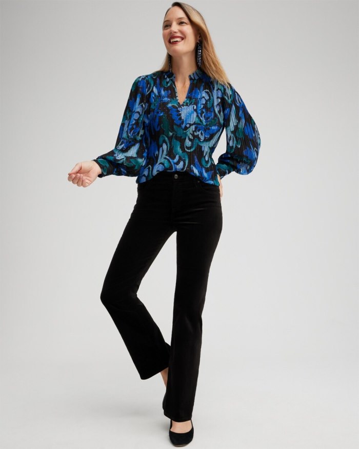 Chicos Girlfriend Velveteen Flare Jeans - Black Chicos Girlfriend Velveteen Flare Jeans - Black