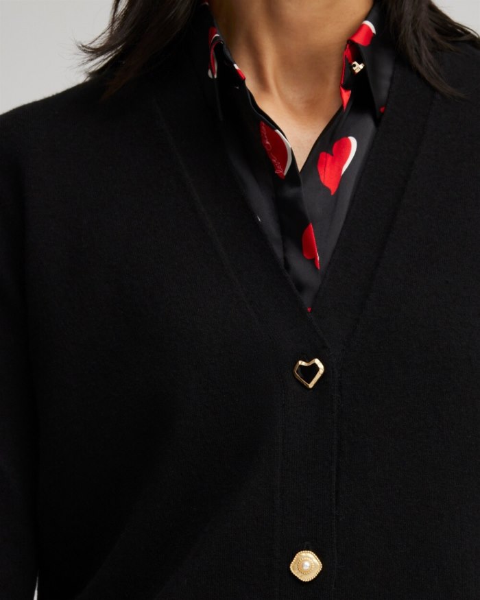 Chicos Cashmere Blend Duster Cardigan - Black Chicos Cashmere Blend Duster Cardigan - Black