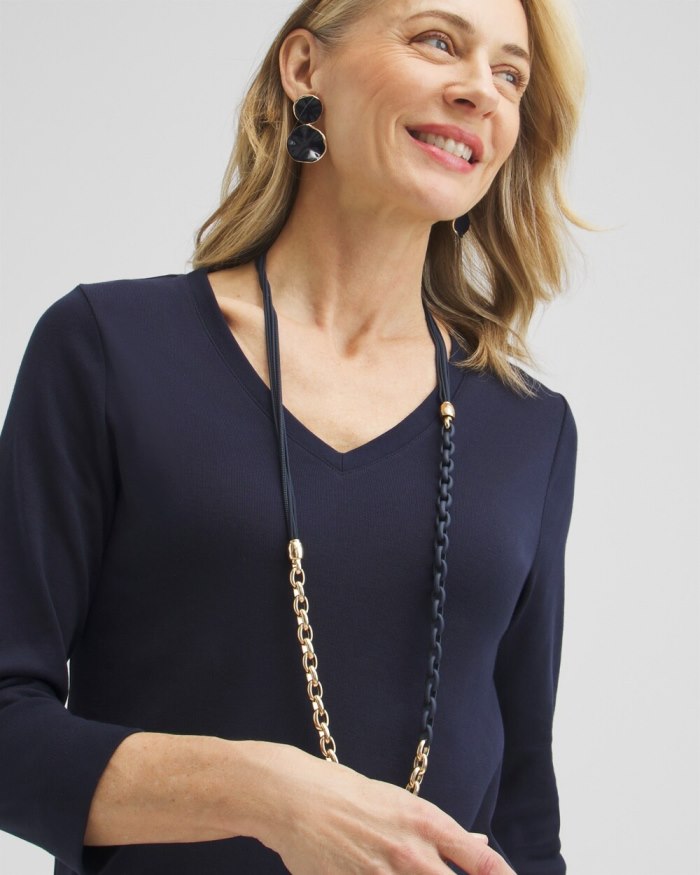 Chicos MagneticMix Navy Multistrand Necklace - Navy Chicos MagneticMix Navy Multistrand Necklace - Navy