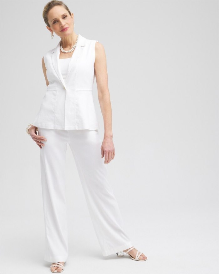 Chicos Linen Blend Stretch Vest - Alabaster Chicos Linen Blend Stretch Vest - Alabaster