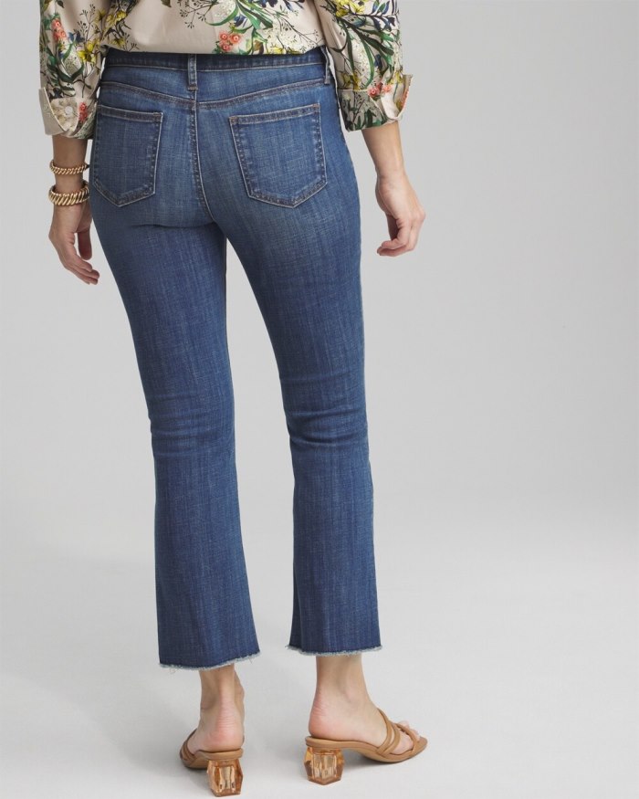Chicos Girlfriend Fray Hem Kick Flare Jeans - Royal Street Indigo Chicos Girlfriend Fray Hem Kick Flare Jeans - Royal Street Indigo