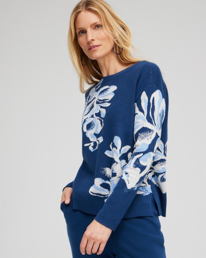 Chicos Zenergy Luxe Cashmere Blend Top - Azores Blue Chicos Zenergy Luxe Cashmere Blend Top - Azores Blue