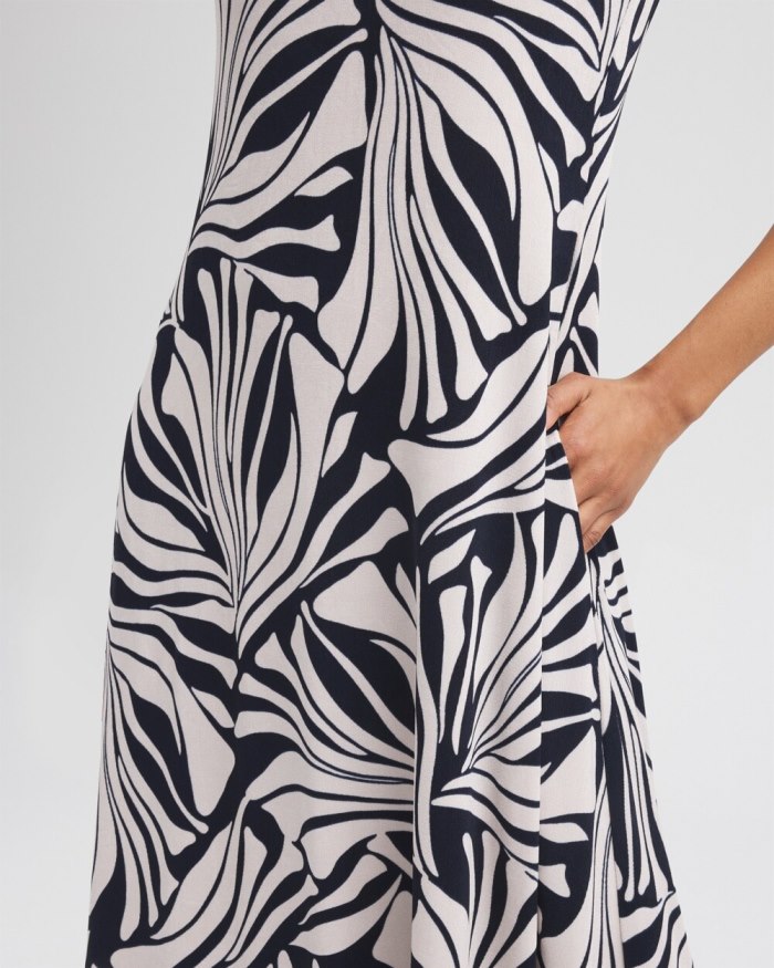 Chicos Travelers Floral V-Back Maxi Dress - Smokey Taupe Chicos Travelers Floral V-Back Maxi Dress - Smokey Taupe