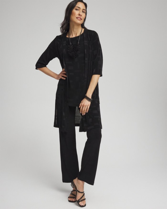 Chicos Travelers Jacquard Cardigan - Travelers Black Chicos Travelers Jacquard Cardigan - Travelers Black
