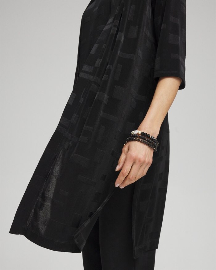 Chicos Travelers Jacquard Cardigan - Travelers Black Chicos Travelers Jacquard Cardigan - Travelers Black