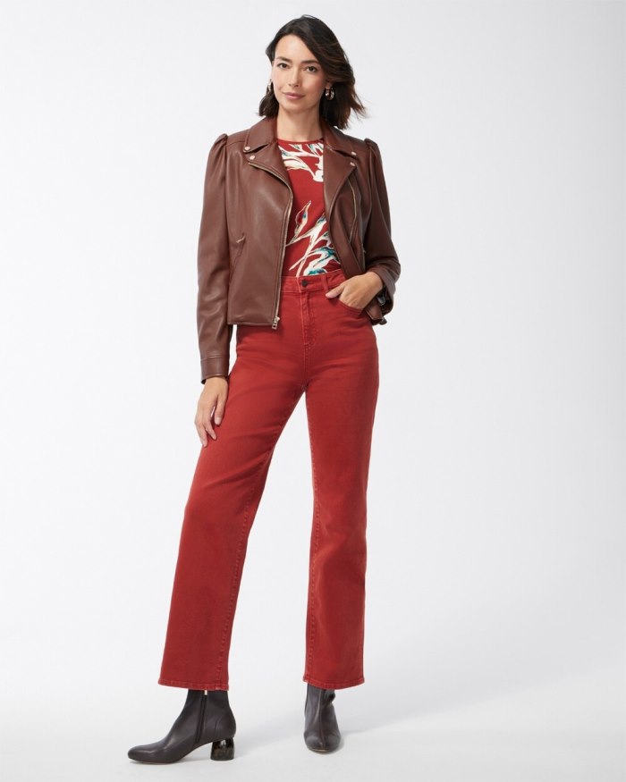 Chicos Touch of Cool Floral Layering Tee - Smoked Paprika Chicos Touch of Cool Floral Layering Tee - Smoked Paprika