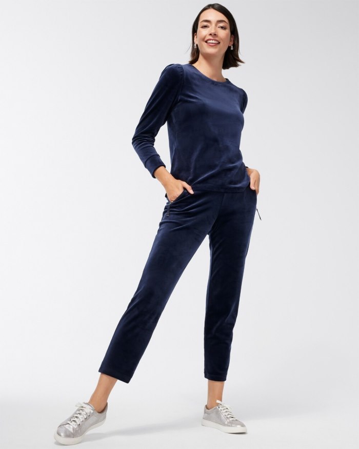 Chicos Zenergy Velour Zip Pocket Pants - Black Chicos Zenergy Velour Zip Pocket Pants - Black