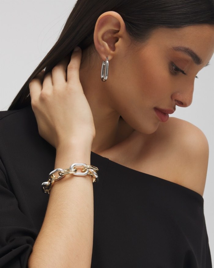 Chicos Mixed Metal Link Bracelet - Mixed Metals Chicos Mixed Metal Link Bracelet - Mixed Metals