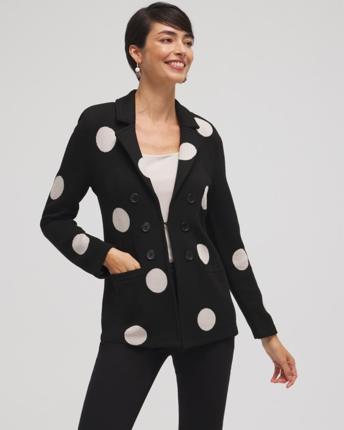Chicos Polka Dot Cardigan Blazer - Black Chicos Polka Dot Cardigan Blazer - Black