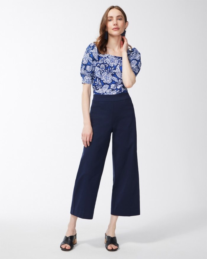 Chicos Brigitte Wide Leg Cropped Pants - Alabaster Chicos Brigitte Wide Leg Cropped Pants - Alabaster