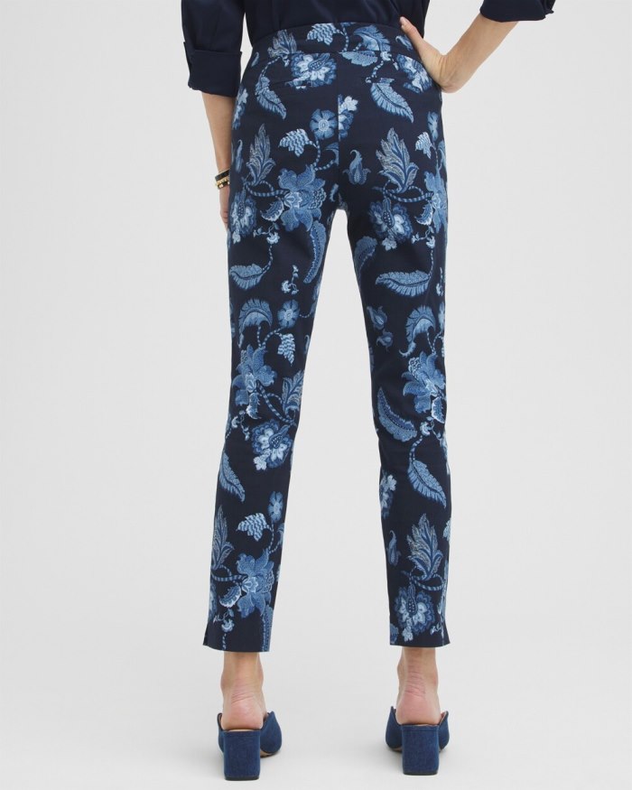 Chicos Brigitte Floral Ankle Pants - Classic Navy Chicos Brigitte Floral Ankle Pants - Classic Navy