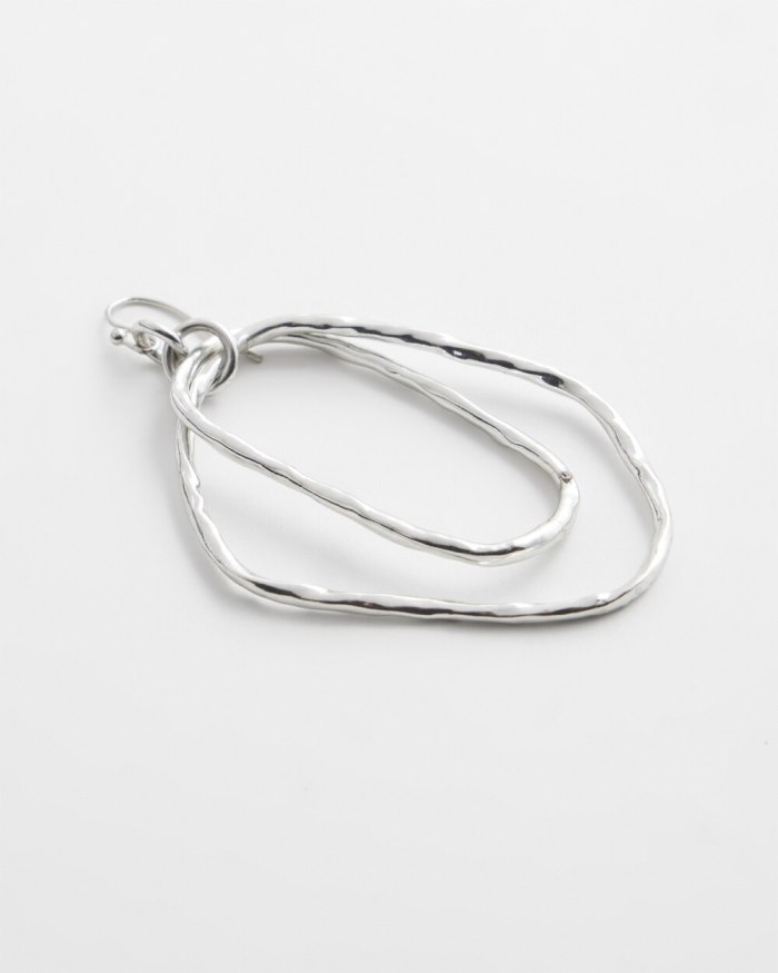 Chicos Silver Tone Textured Drop Earrings - Silver Chicos Silver Tone Textured Drop Earrings - Silver