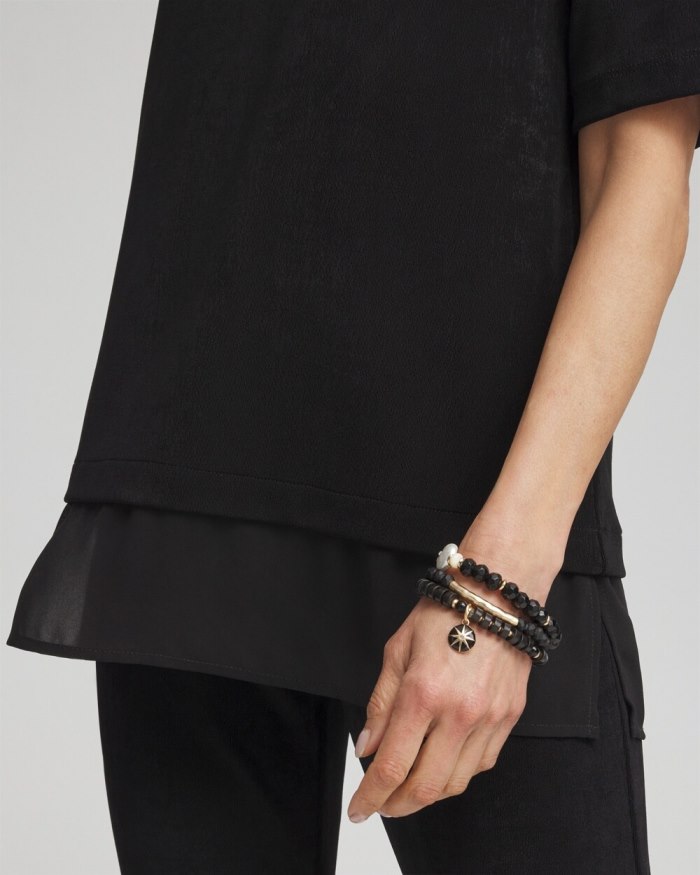 Chicos Travelers Chiffon Hem Top - Travelers Black Chicos Travelers Chiffon Hem Top - Travelers Black