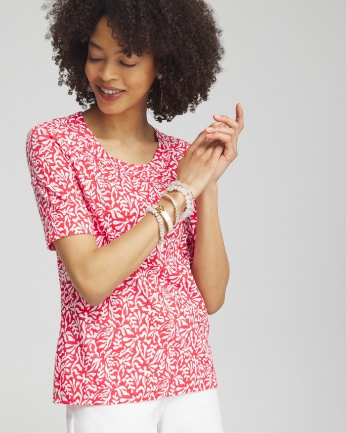 Chicos Island Scoop Neck Tee - Watermelon Punch Chicos Island Scoop Neck Tee - Watermelon Punch