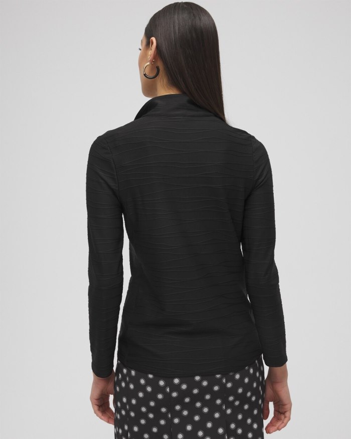 Chicos Zenergy UPF Knit Jacquard Pullover - Black Chicos Zenergy UPF Knit Jacquard Pullover - Black