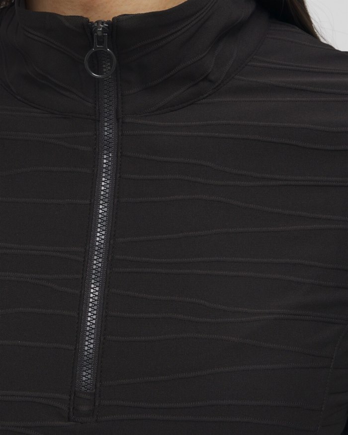 Chicos Zenergy UPF Knit Jacquard Pullover - Black Chicos Zenergy UPF Knit Jacquard Pullover - Black