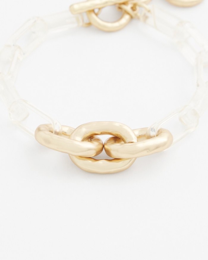 Chicos Lucite Links Bracelet - Clear Chicos Lucite Links Bracelet - Clear
