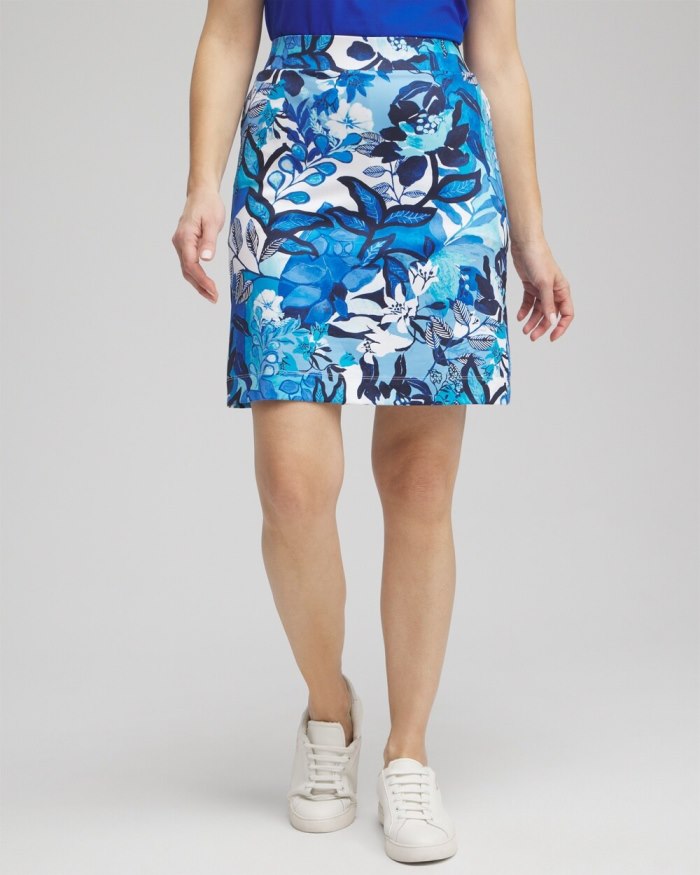 Chicos Zenergy UPF Knit Floral Skort - Intense Azure Chicos Zenergy UPF Knit Floral Skort - Intense Azure