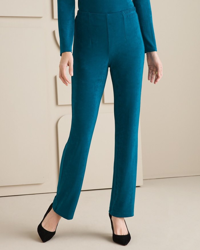 Chicos Travelers Classic No Tummy Pants - Striking Teal Chicos Travelers Classic No Tummy Pants - Striking Teal