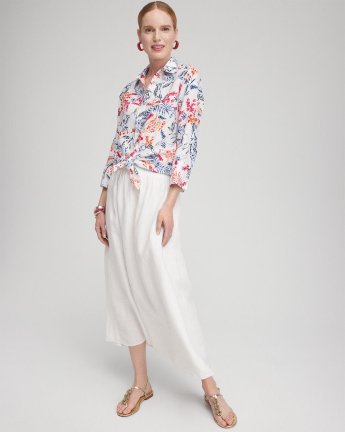 Chicos No Iron Sealife 3/4 Sleeve Shirt - Optic White Chicos No Iron Sealife 3/4 Sleeve Shirt - Optic White