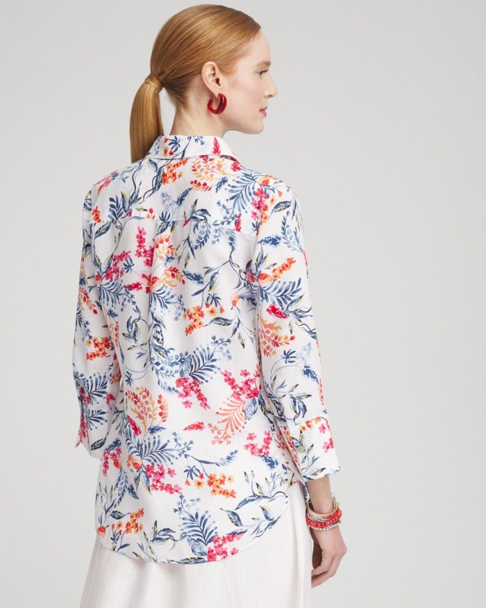 Chicos No Iron Sealife 3/4 Sleeve Shirt - Optic White Chicos No Iron Sealife 3/4 Sleeve Shirt - Optic White