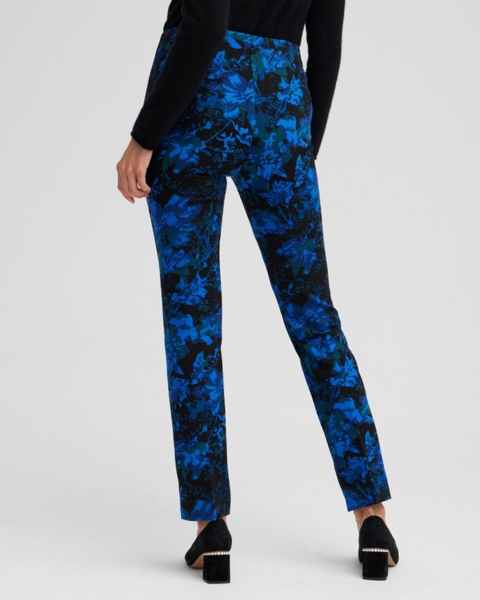 Chicos Juliet Floral Metallic Trim Ankle Pants Chicos Juliet Floral Metallic Trim Ankle Pants